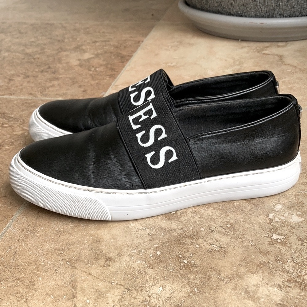 GUESS black slip on sneakers